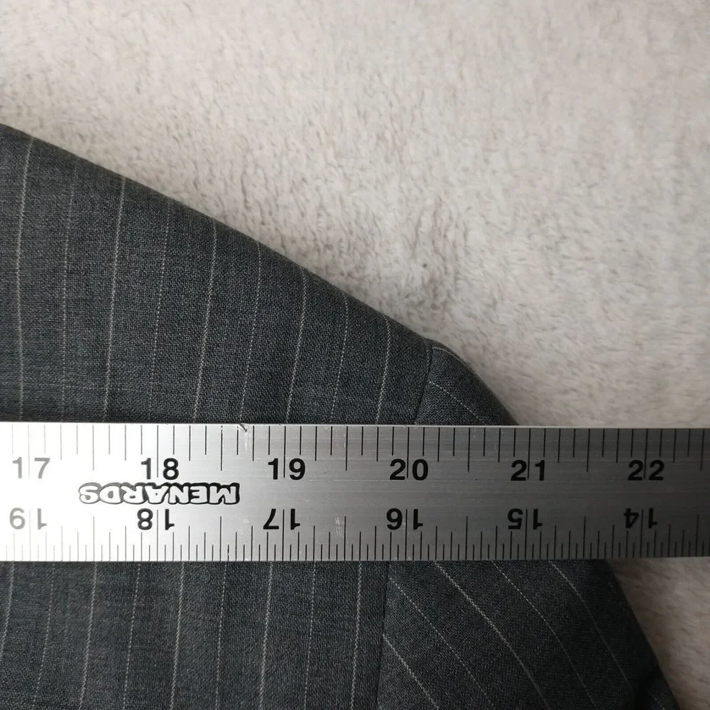 Hart Schaffner Marx‎ Blazer Mens 46 XL Gray Stripe Traveler 2 Button Wool Jacket